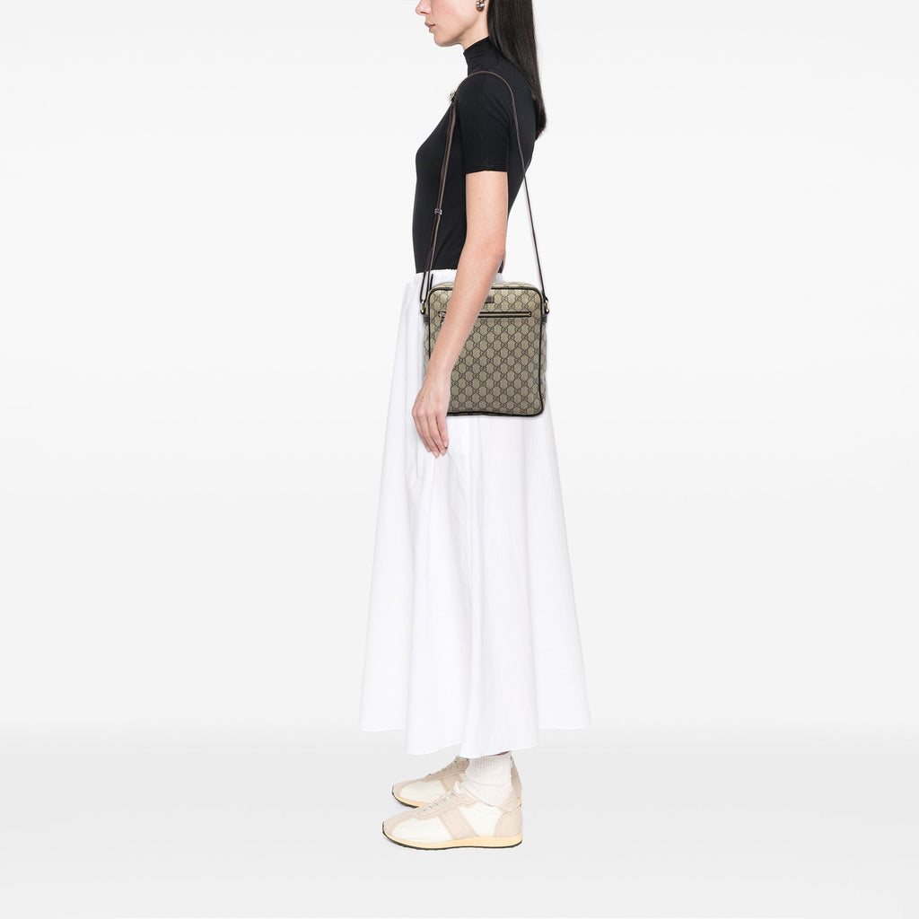 Front Zip Messenger GG Coated Canvas Medium