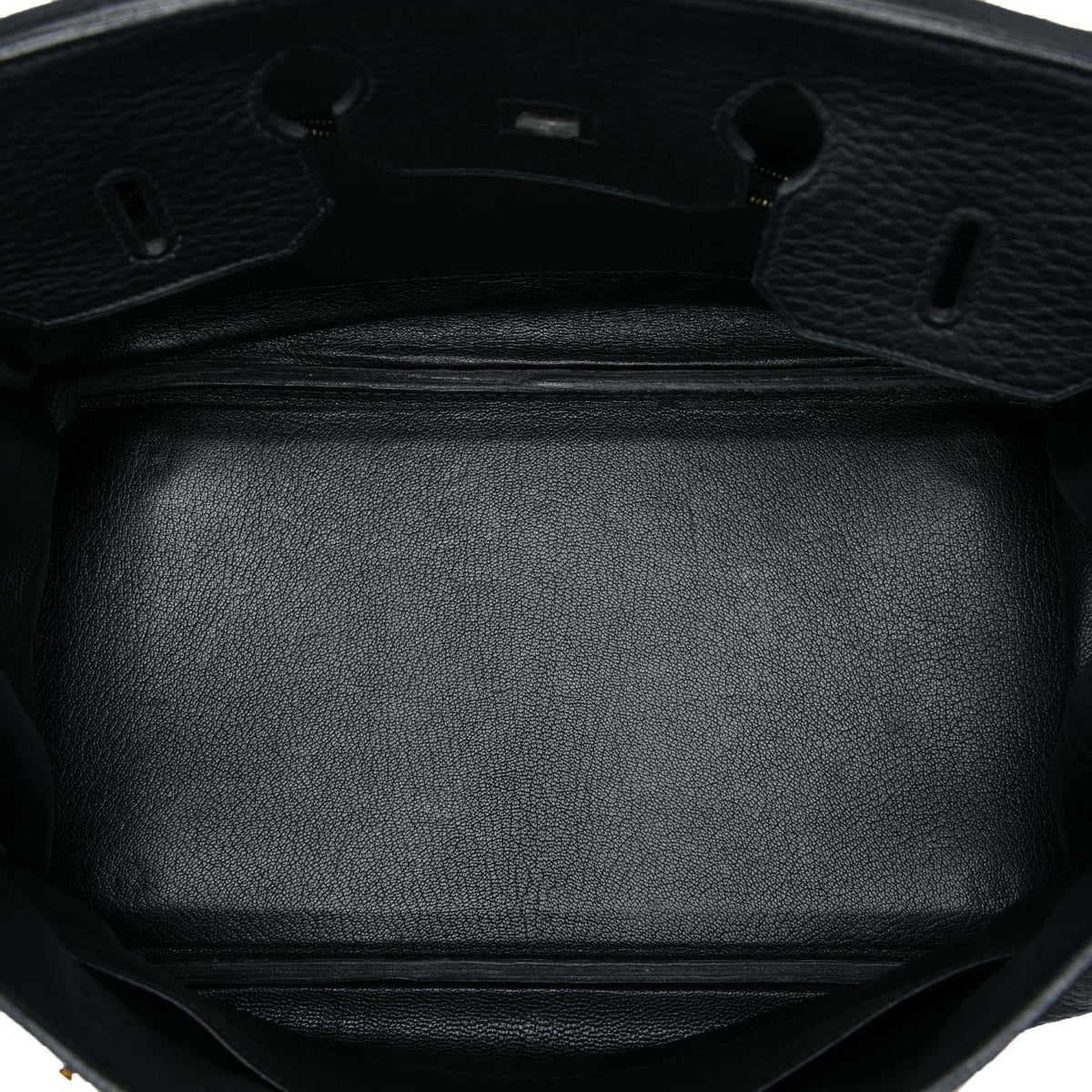 Birkin Handbag Black Clemence with Gold Hardware 35