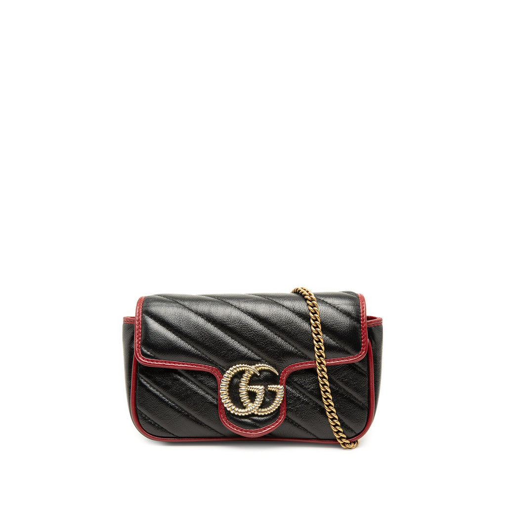GG Marmont Flap Bag Diagonal Quilted Leather Super Mini