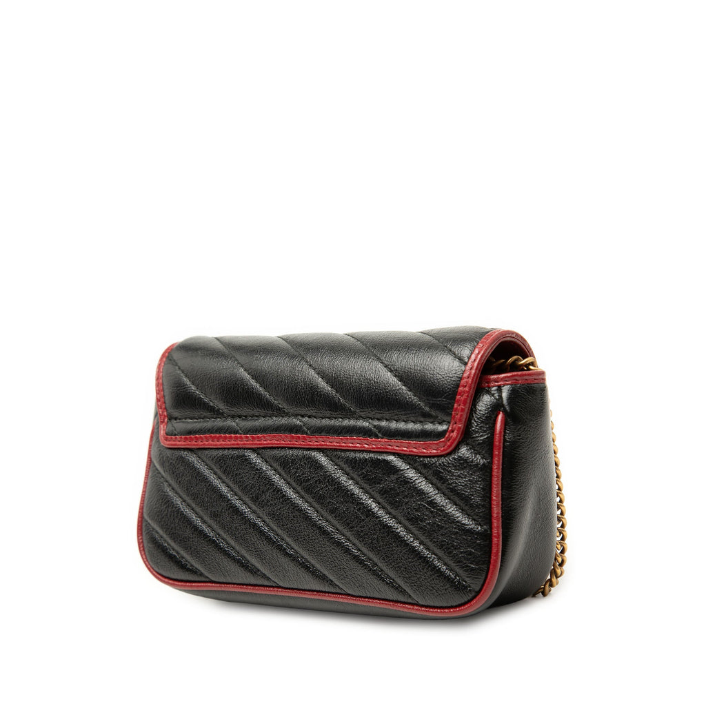 GG Marmont Flap Bag Diagonal Quilted Leather Super Mini