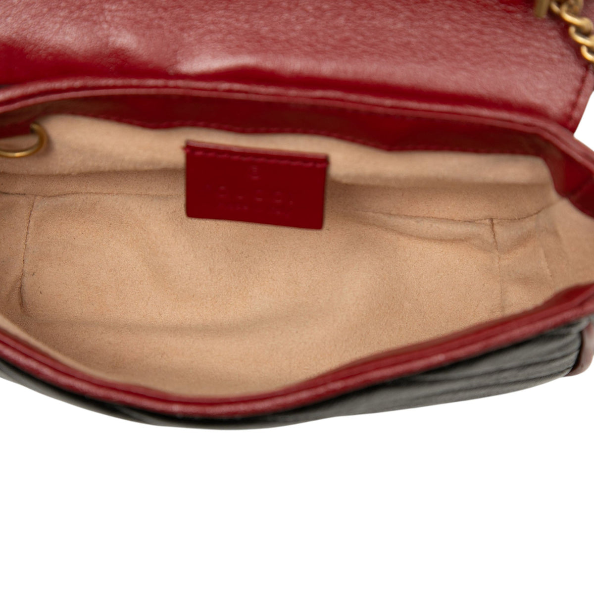 GG Marmont Flap Bag Diagonal Quilted Leather Super Mini