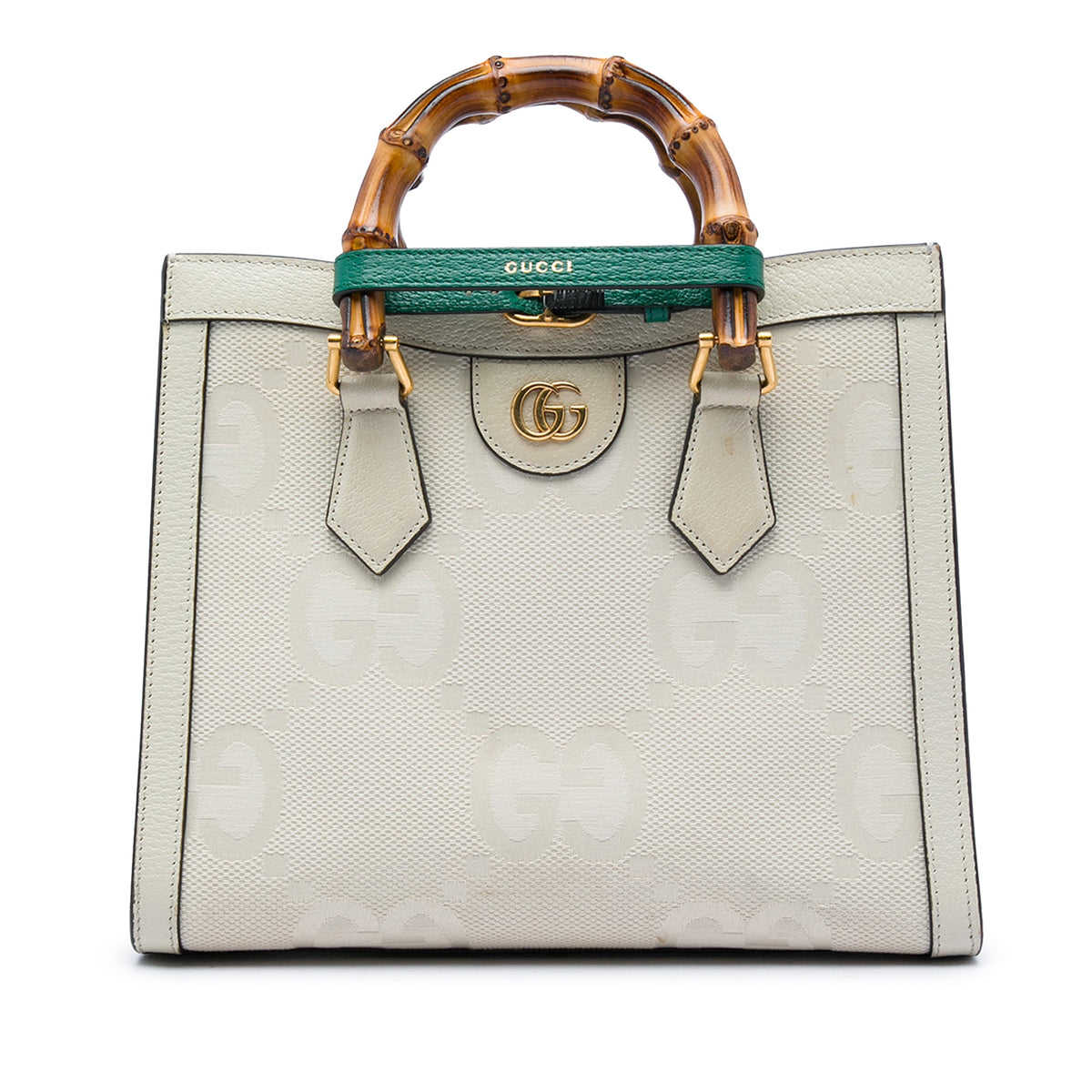 Diana NM Bamboo Handle Tote Jumbo GG Canvas Small