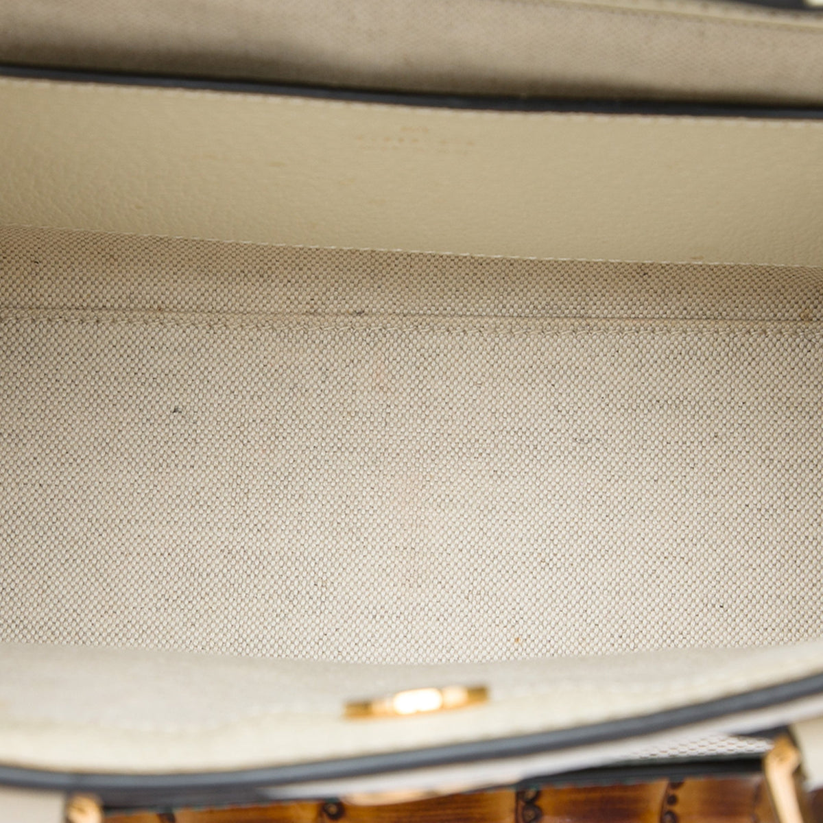 Diana NM Bamboo Handle Tote Jumbo GG Canvas Small