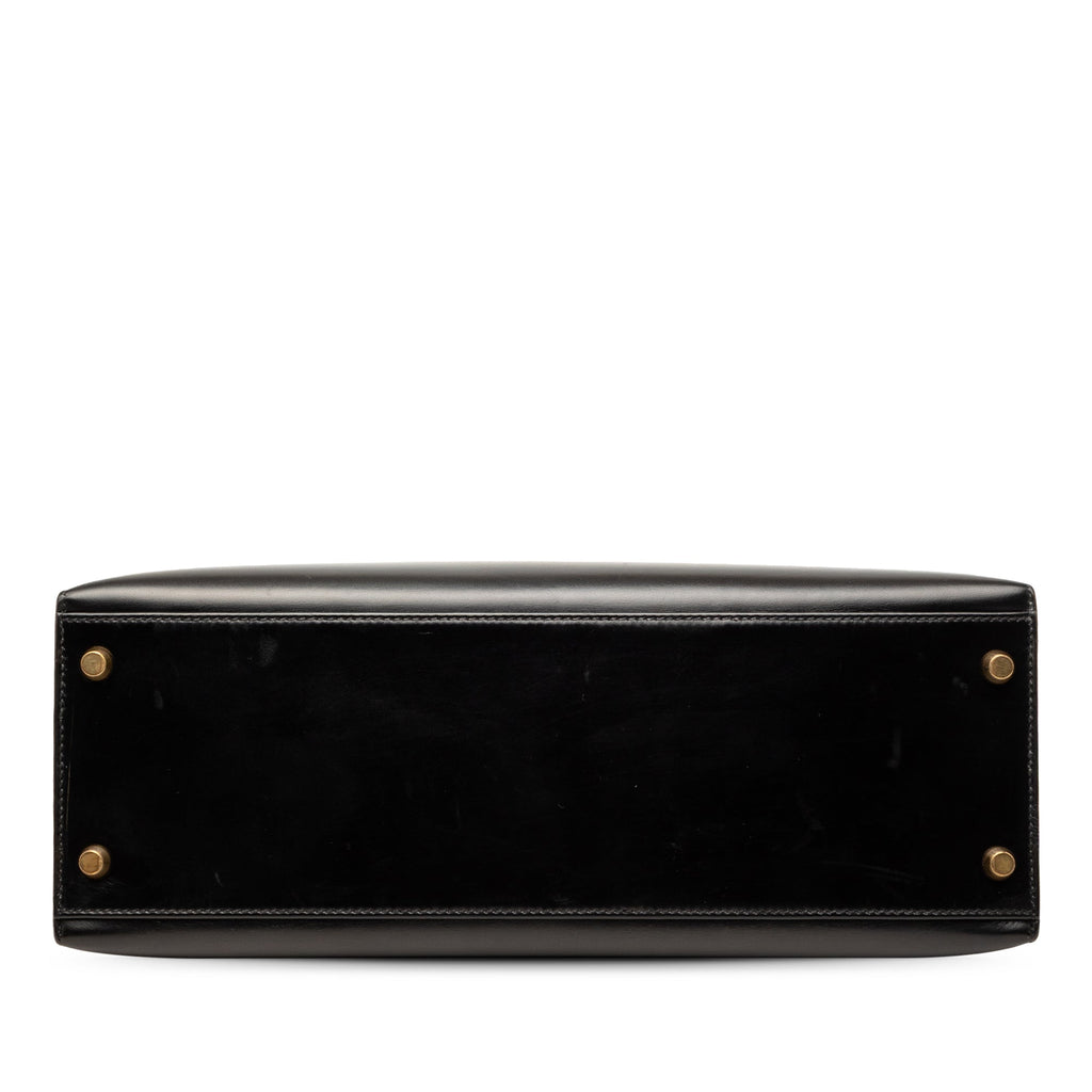 Kelly Handbag Black Box Calf with Gold Hardware 32