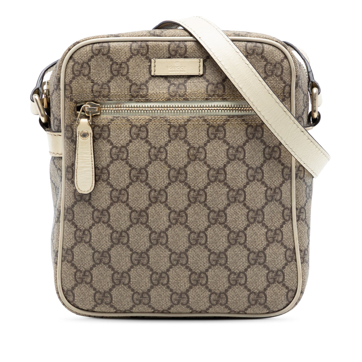 Front Zip Messenger GG Coated Canvas Small