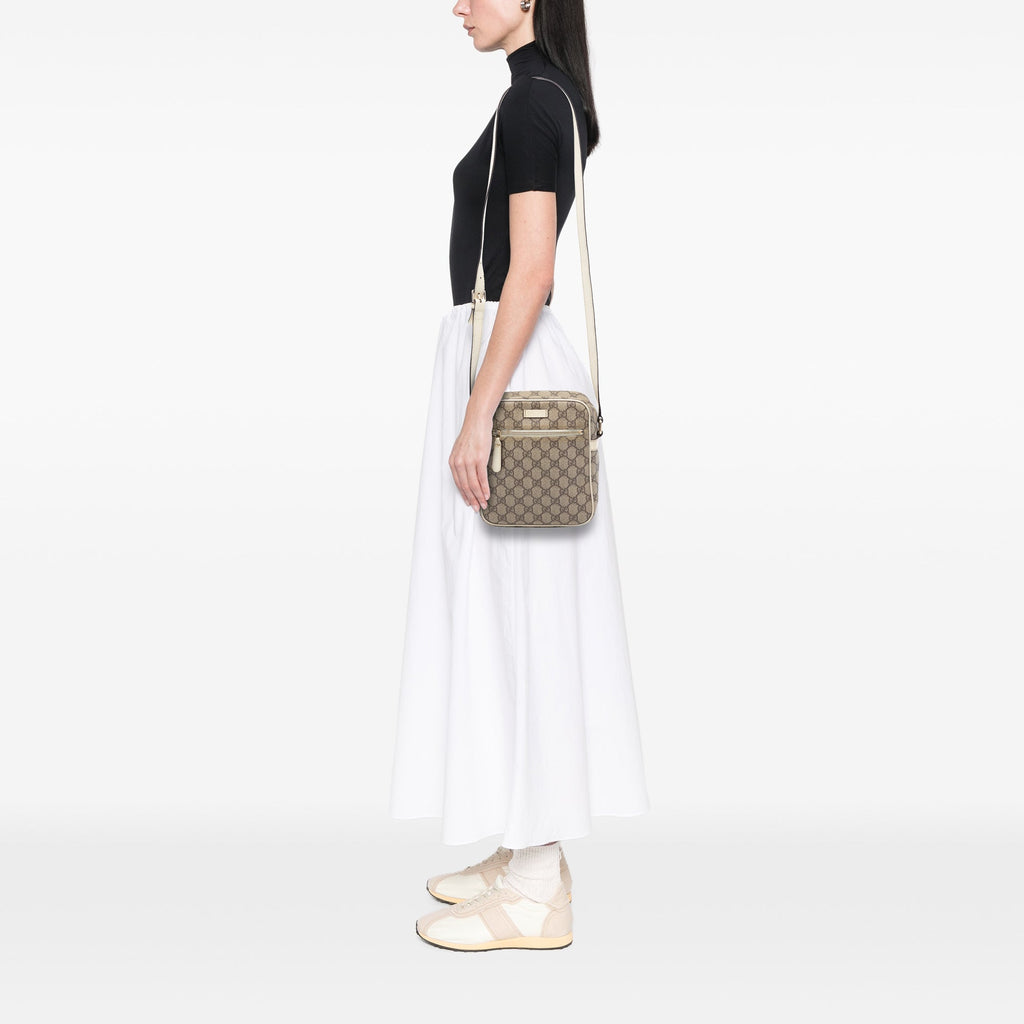Front Zip Messenger GG Coated Canvas Small