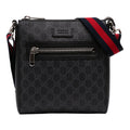 Web Strap Front Zip Messenger Bag GG Coated Canvas Small