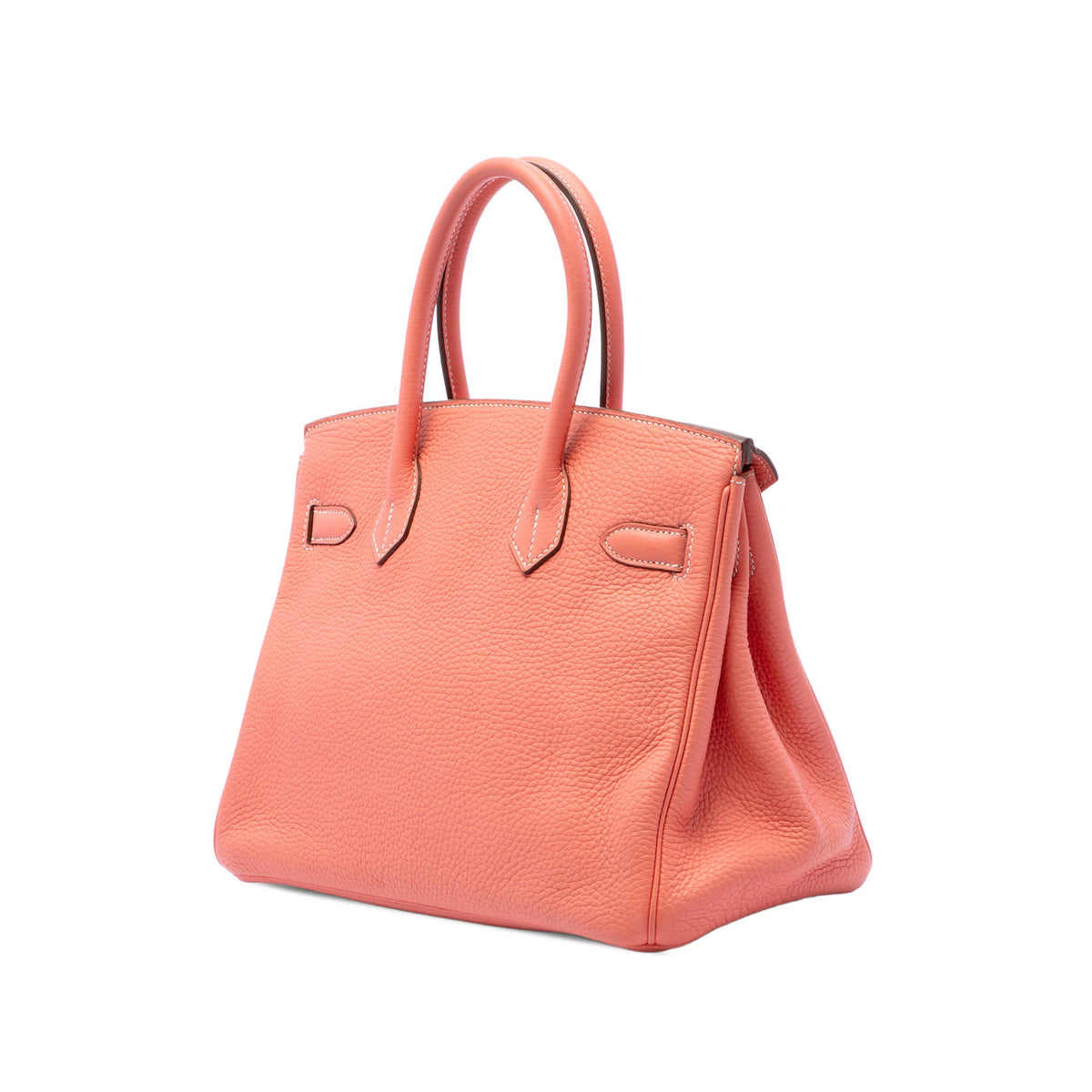 Birkin Handbag Orange Clemence with Palladium Hardware 30