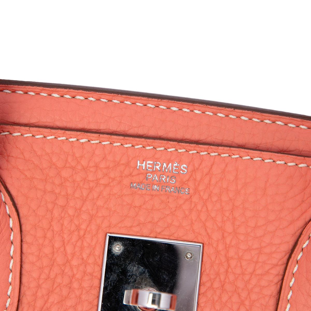 Birkin Handbag Orange Clemence with Palladium Hardware 30