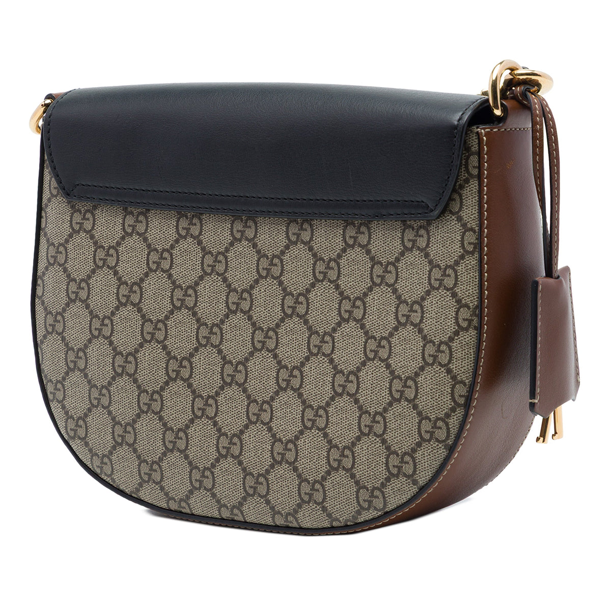 Padlock Saddle Shoulder Bag GG Coated Canvas and Leather Medium
