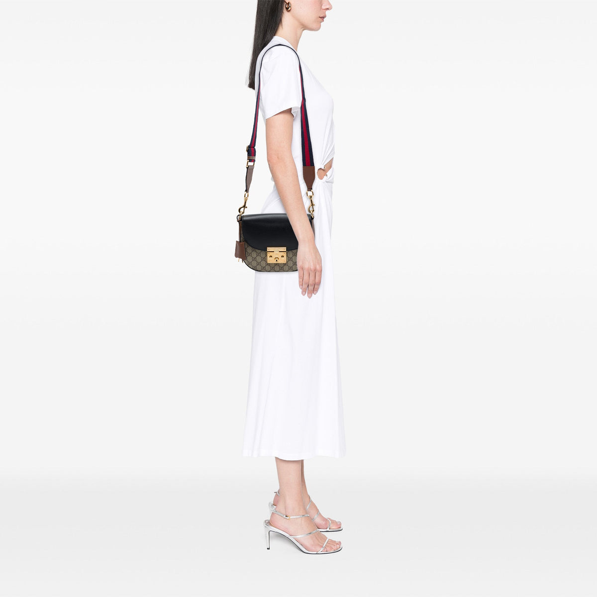Padlock Saddle Shoulder Bag GG Coated Canvas and Leather Medium