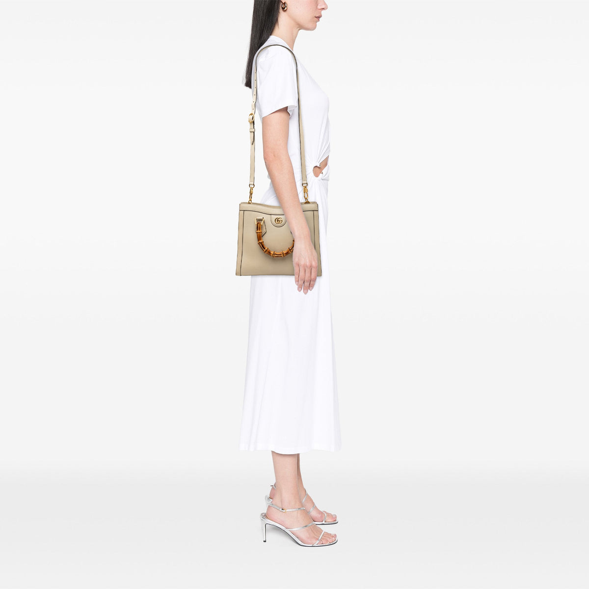 Diana NM Bamboo Handle Tote Leather Small