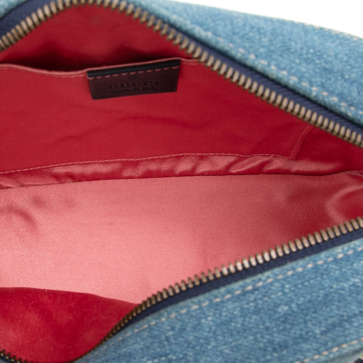 Pearly GG Marmont Shoulder Bag Embellished Matelasse Denim Small