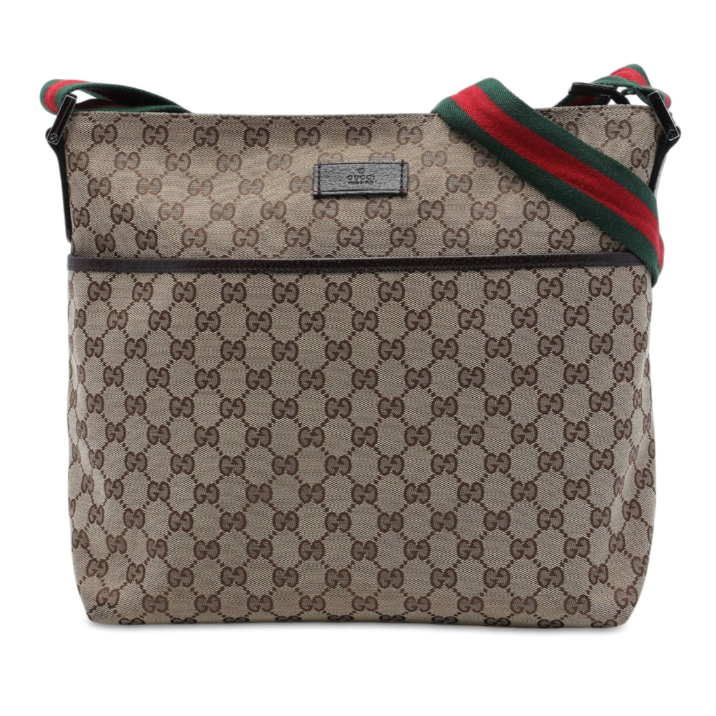 Front Pocket Web Messenger GG Canvas Medium