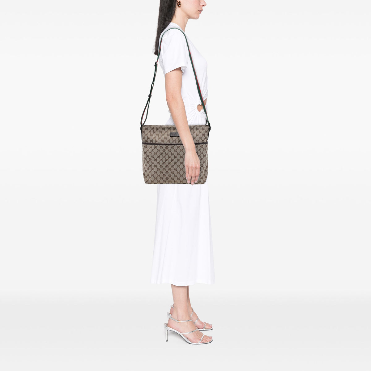 Front Pocket Web Messenger GG Canvas Medium