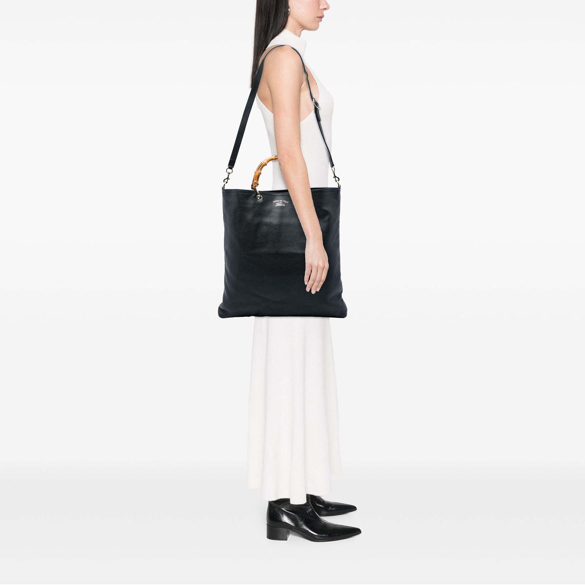 Bamboo Shopper Tote Leather Large