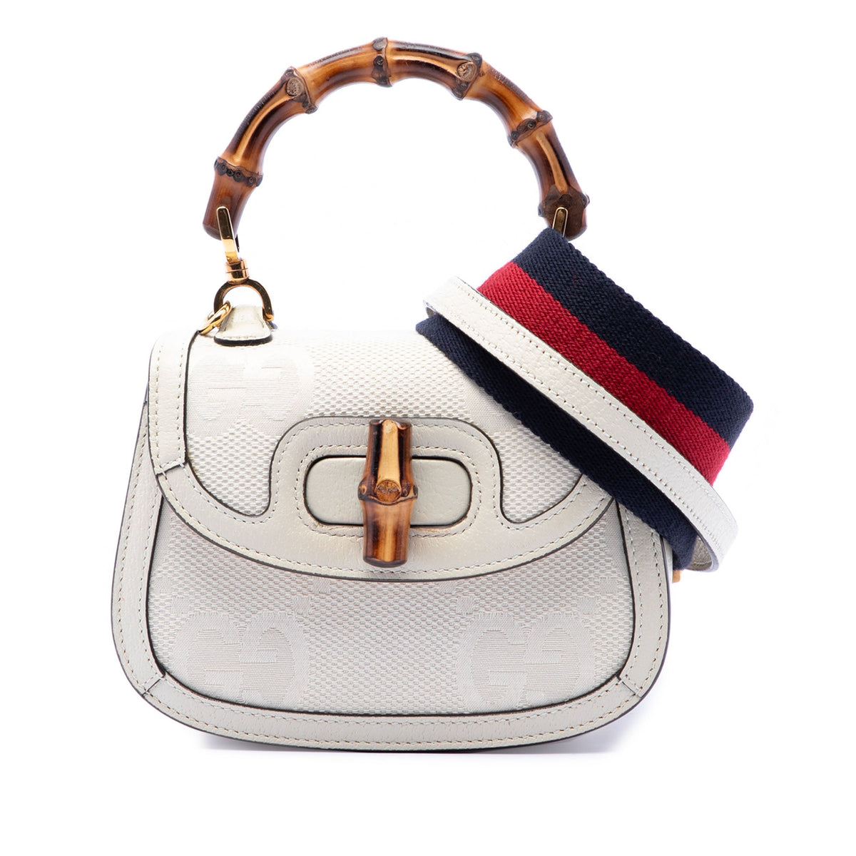 Bamboo 1947 Top Handle Bag Jumbo GG Canvas Mini
