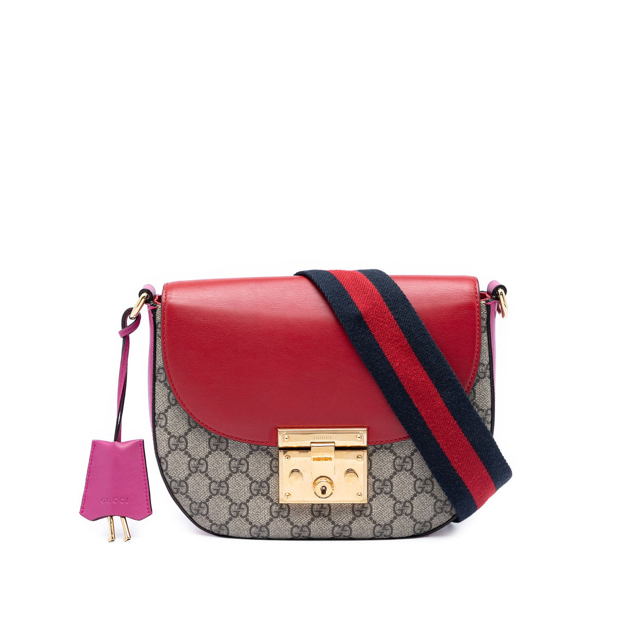 Padlock Saddle Shoulder Bag GG Coated Canvas and Leather Medium