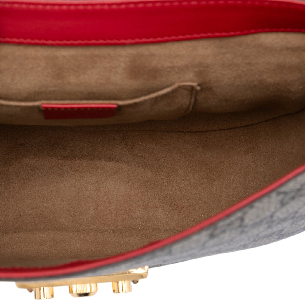 Padlock Saddle Shoulder Bag GG Coated Canvas and Leather Medium