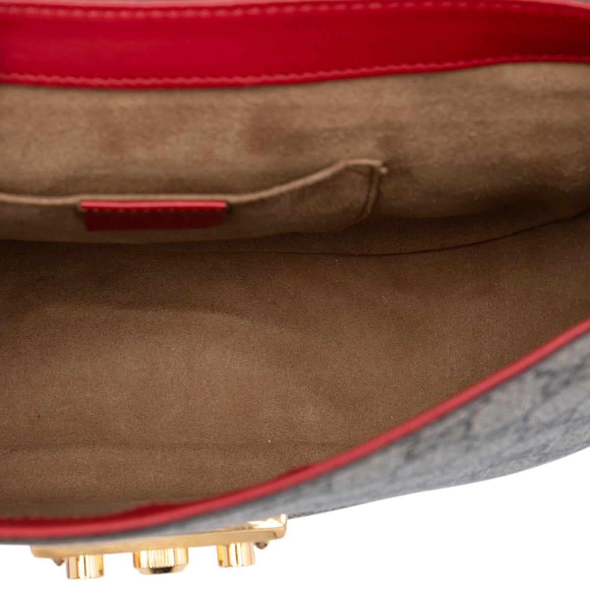 Padlock Saddle Shoulder Bag GG Coated Canvas and Leather Medium