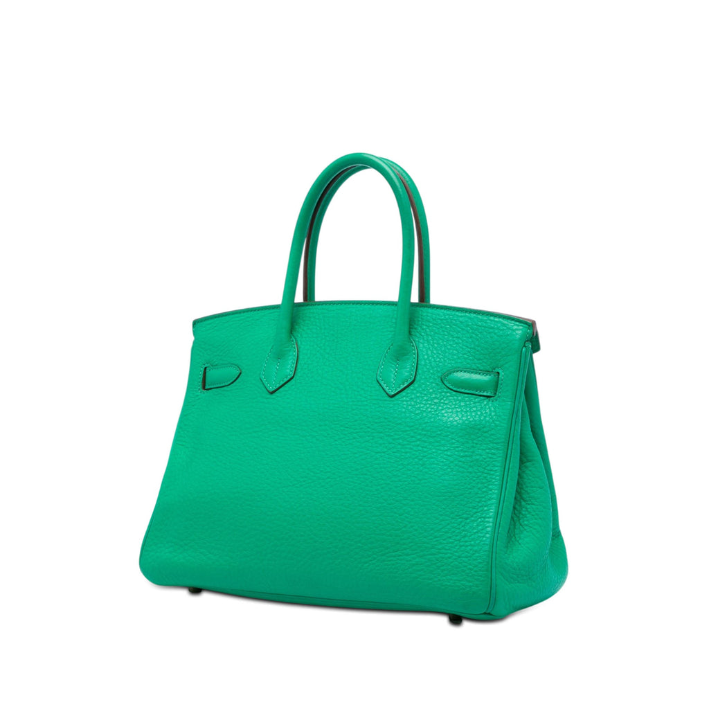 Birkin Handbag Green Clemence with Gold Hardware 30