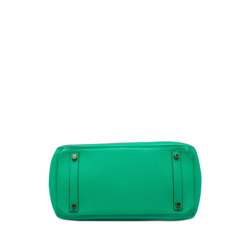 Birkin Handbag Green Clemence with Gold Hardware 30