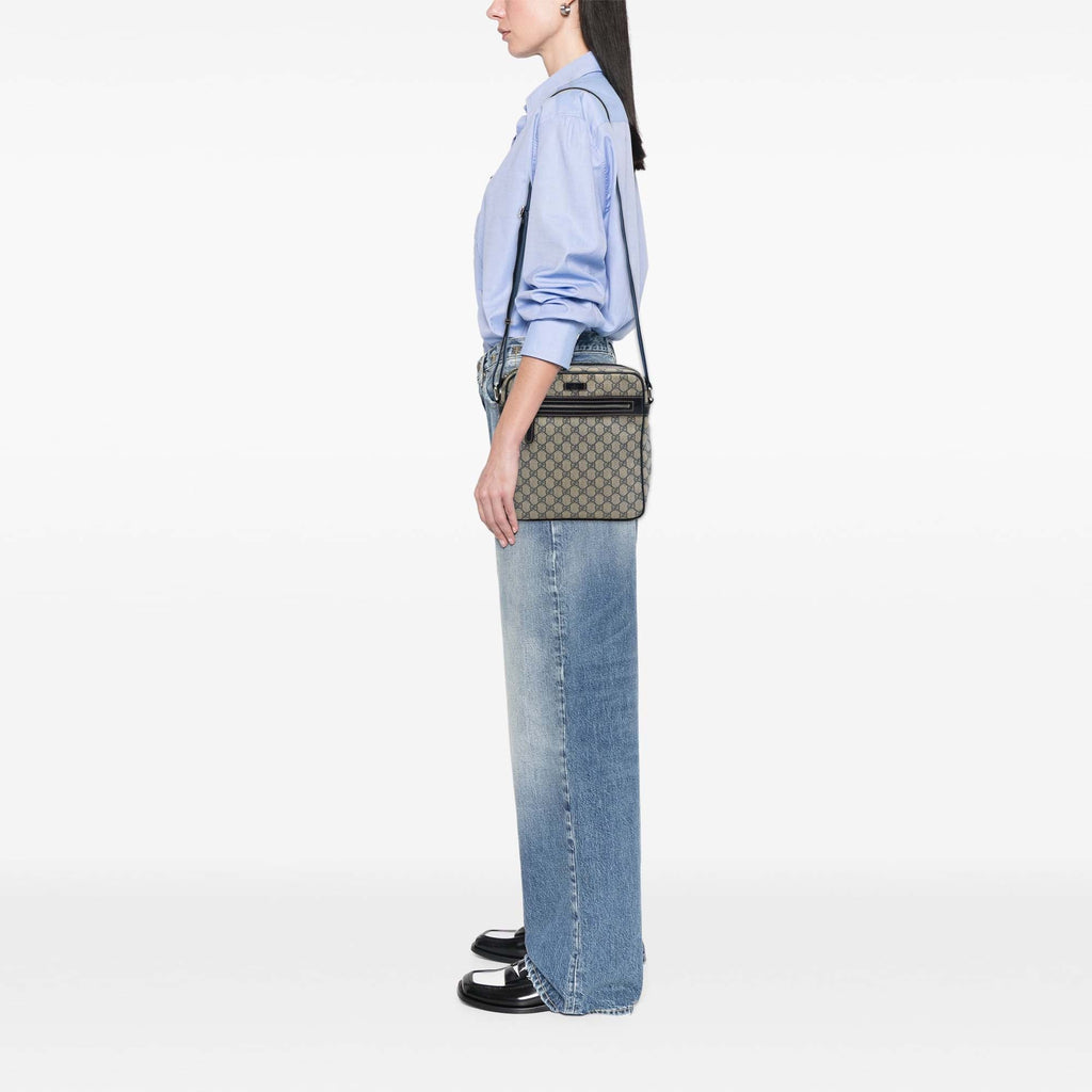 Front Zip Messenger GG Coated Canvas Medium