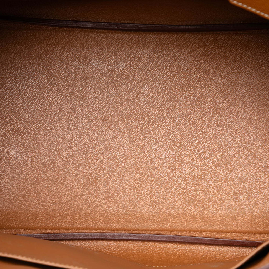 Birkin Handbag Brown Epsom with Palladium Hardware 35