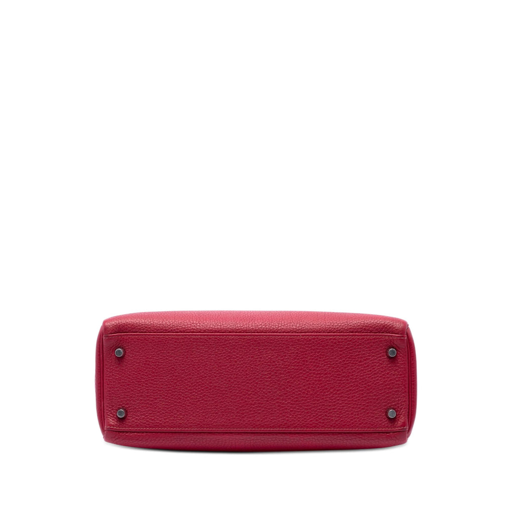 Kelly Handbag Red Togo with Palladium Hardware 32