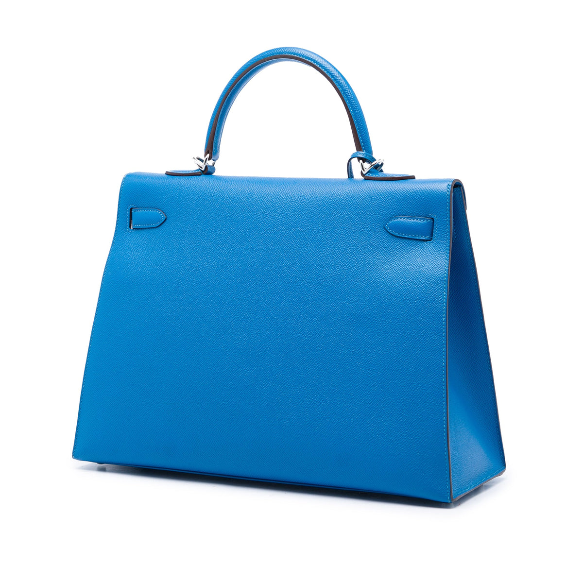 Kelly Handbag Blue Epsom with Palladium Hardware 35