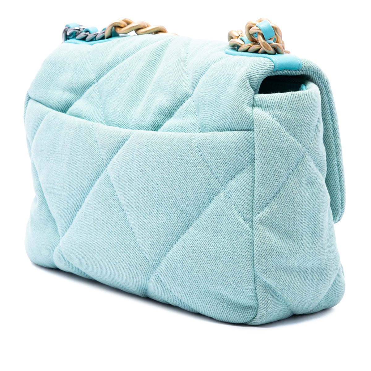 19 Flap Bag Quilted Denim Medium