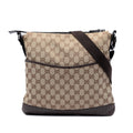 Zip Messenger Bag GG Canvas with Perforated Leather Medium