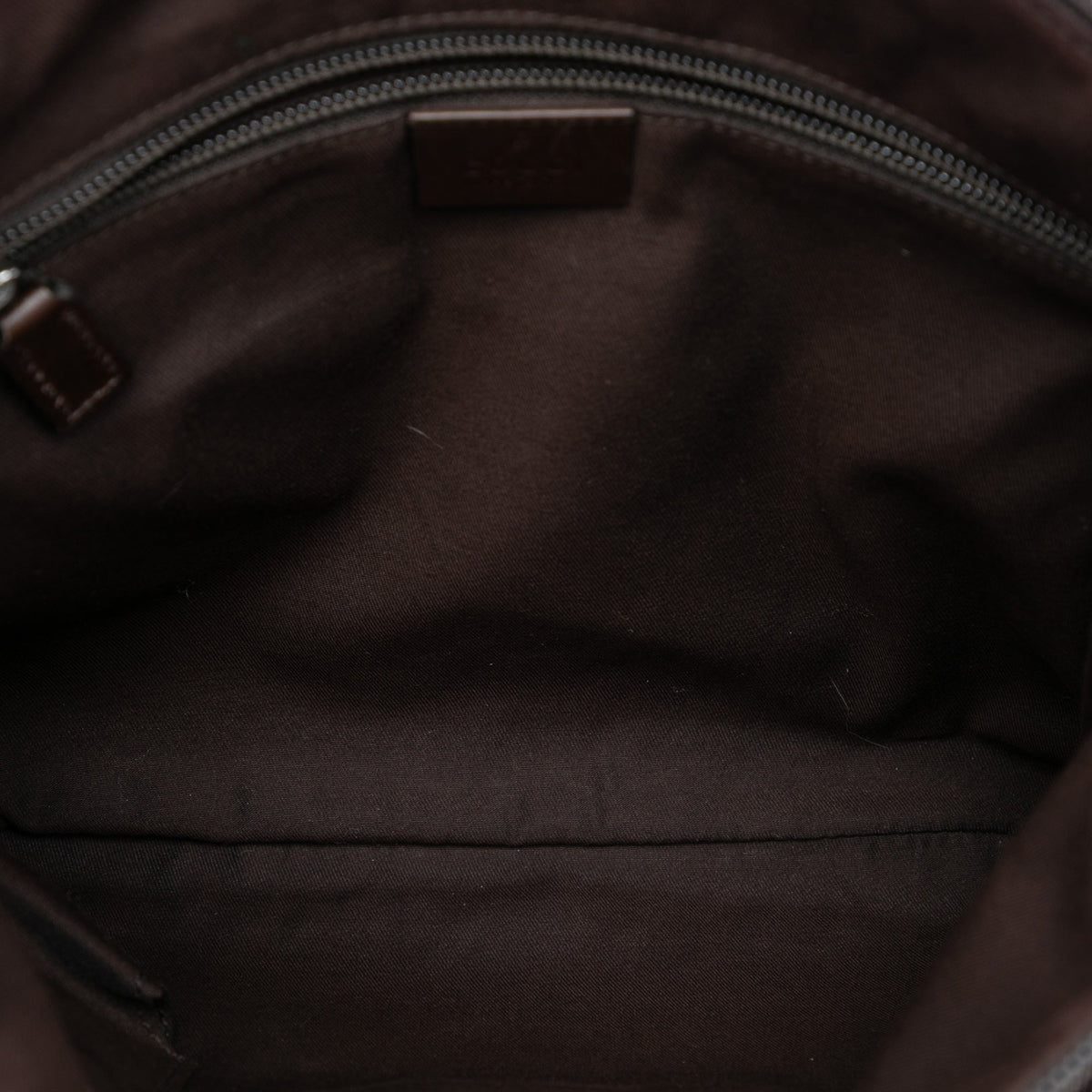 Zip Messenger Bag GG Canvas with Perforated Leather Medium