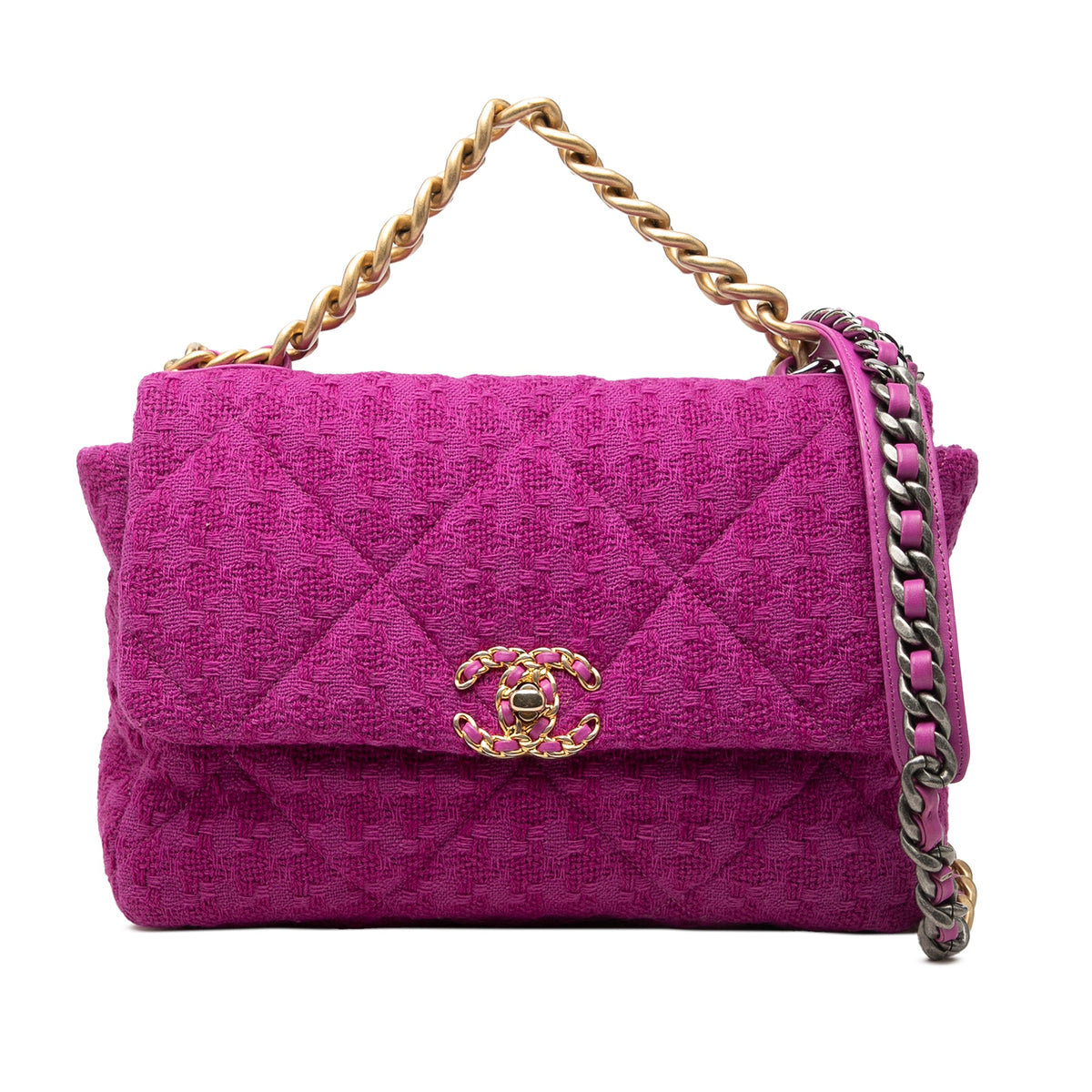 19 Flap Bag Quilted Denim Large