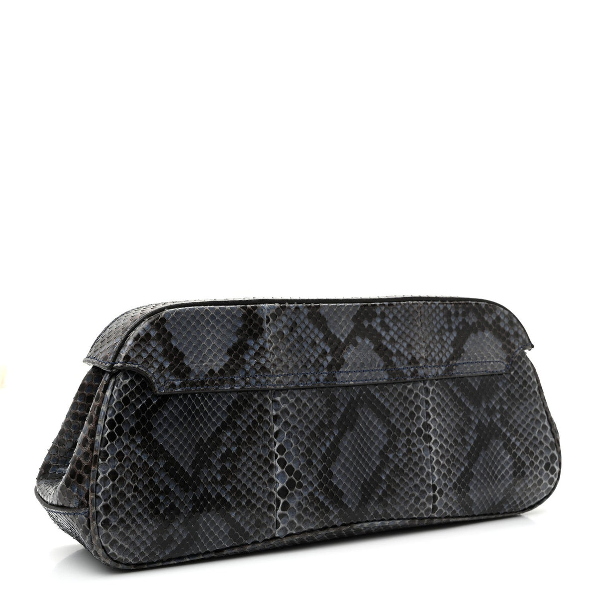 Python Lady Lock Clutch Blue
