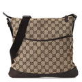 Monogram Calfskin Perforated Medium Flat Messenger Bag Dark Brown