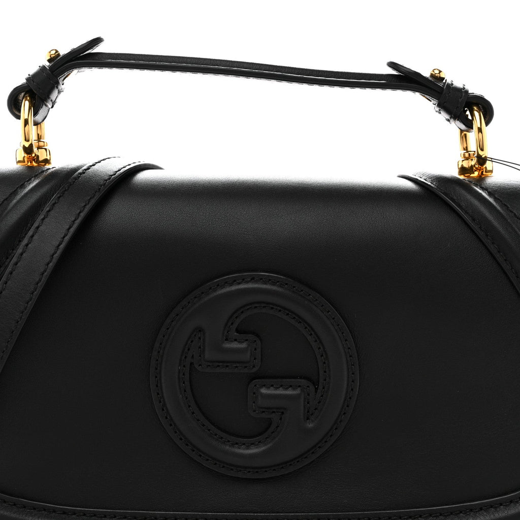 Arabella Calfskin Medium Blondie Top Handle Bag  Black