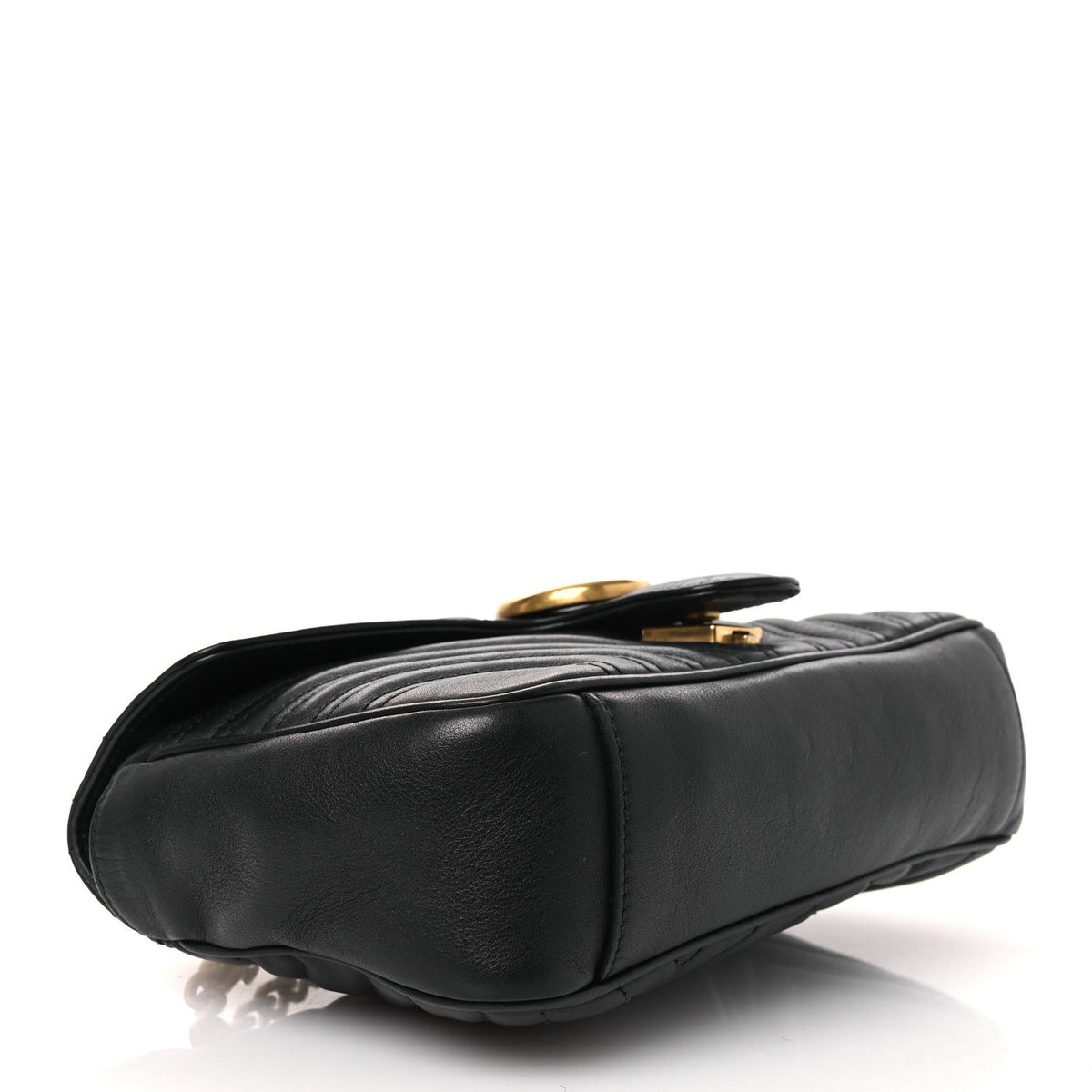 Calfskin Matelasse Small GG Marmont Shoulder Bag Black