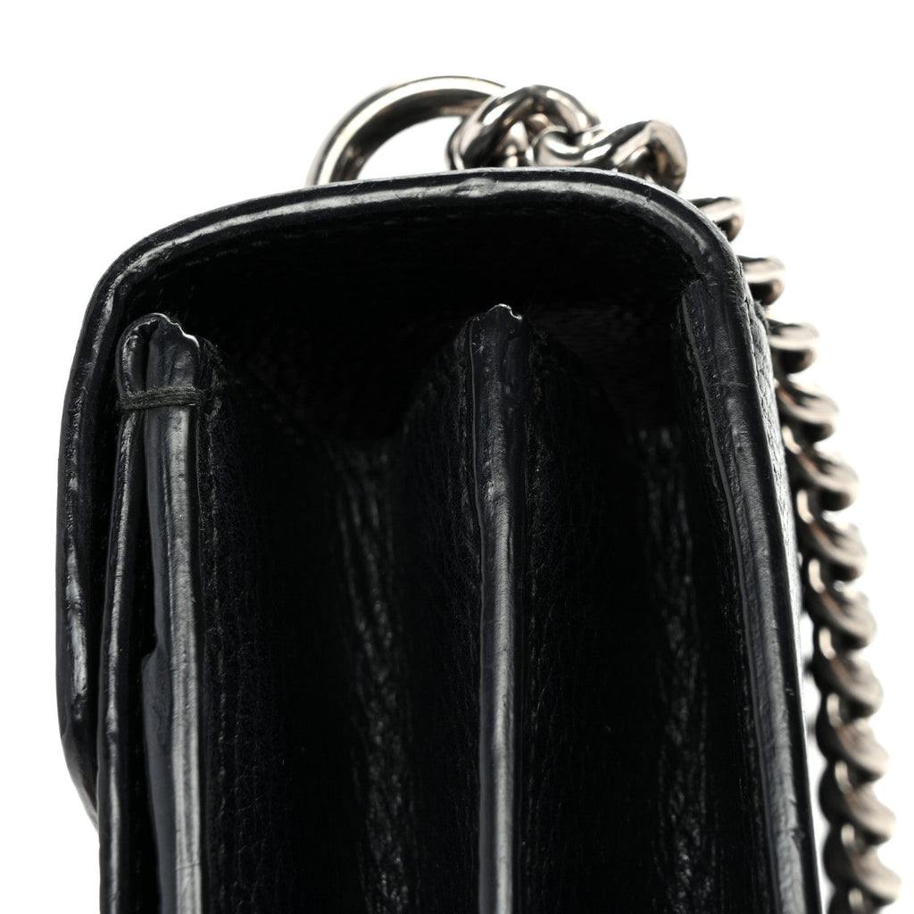 Pebbled Calfskin Small Dionysus Shoulder Bag Black