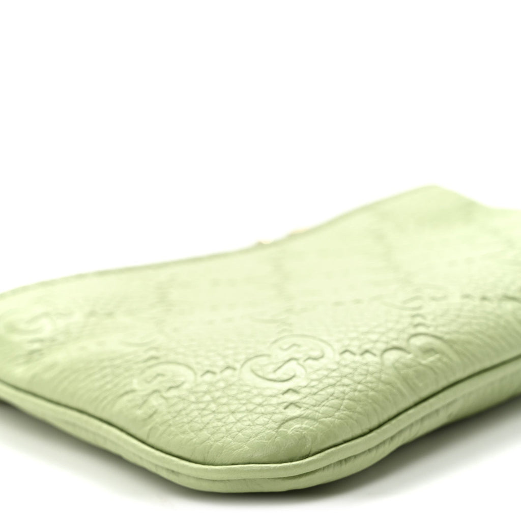 GG Grainy Calfskin Emblem Super Mini Shoulder Bag Sage Leaf