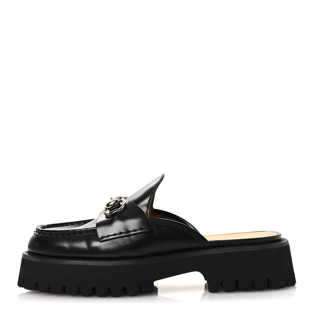 Cordovan Lux Womens Sylke Horsebit Platform Mules 37 Black