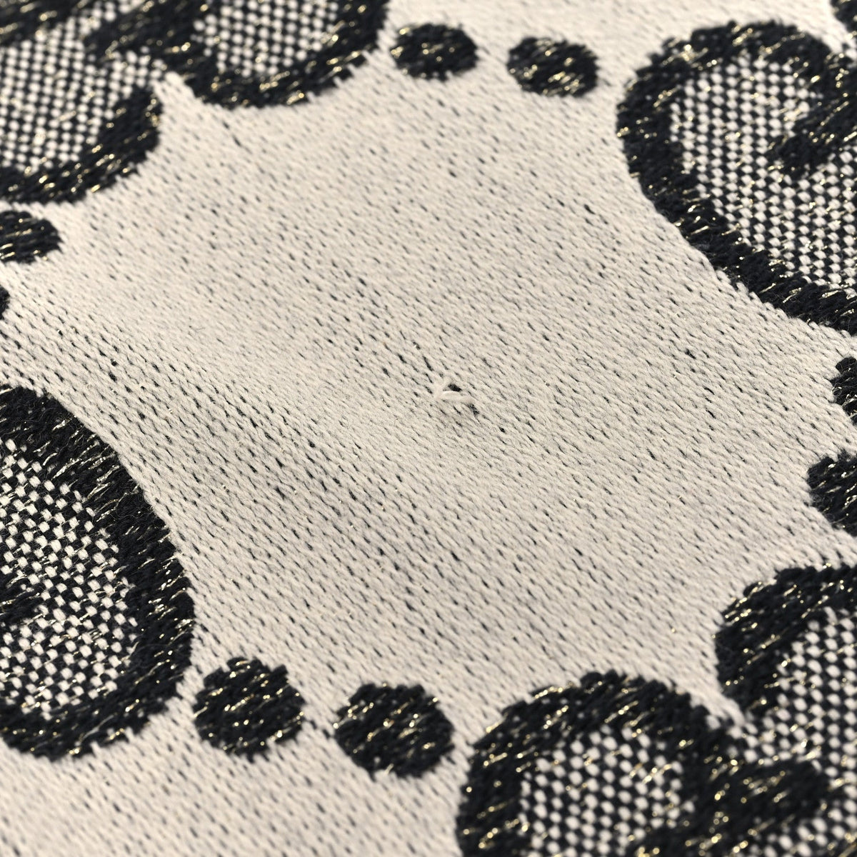 Wool Lame Jacquard Monogram Jumbo GG Lady Nest Lux Scarf Black Ivory