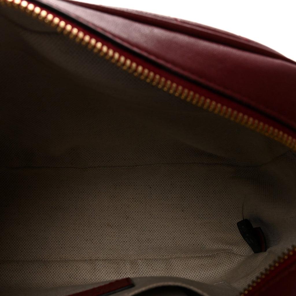Sakai Be Green Calfskin Diagonal Stitched Small Blondie Shoulder Bag Rosso