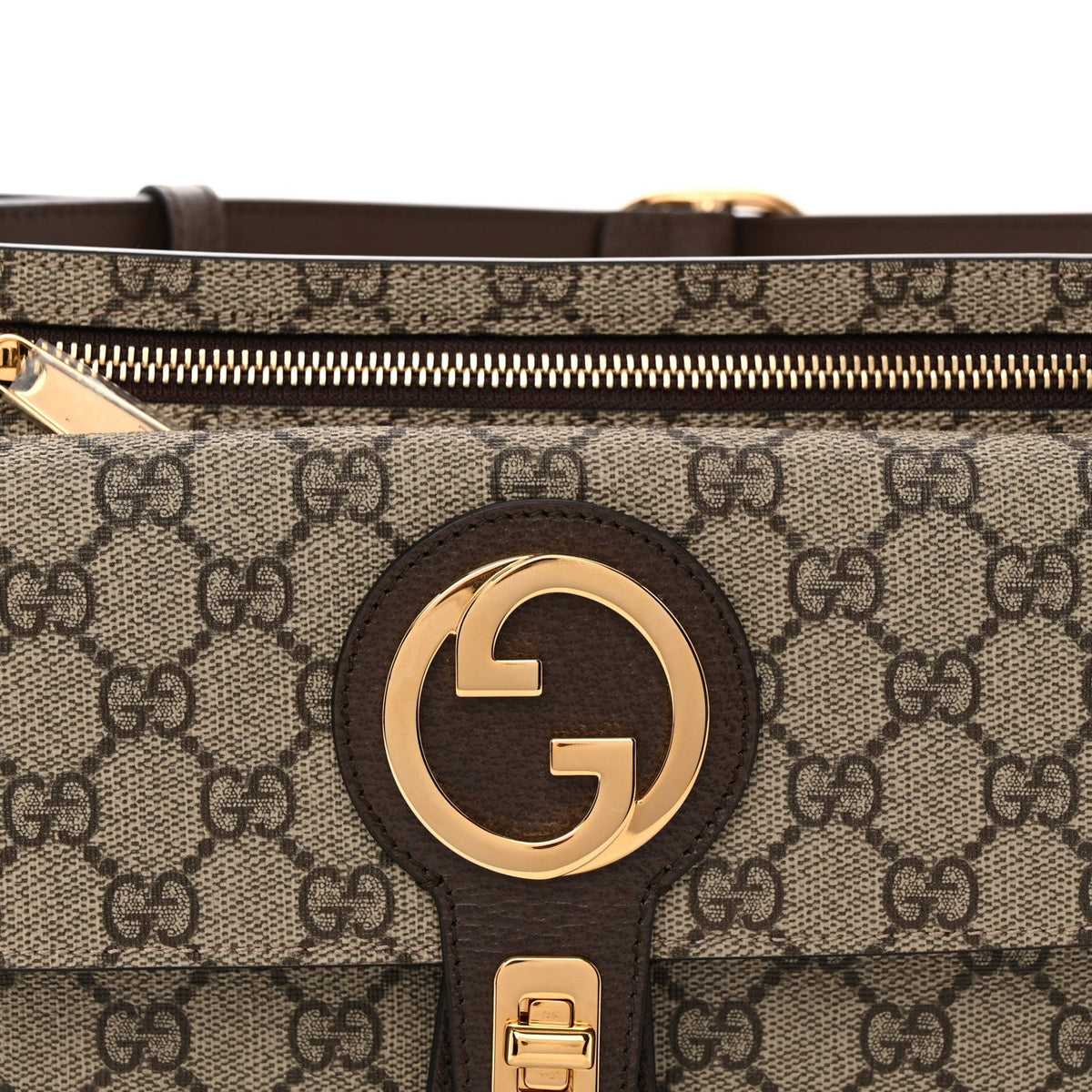 GG Supreme Monogram Textured Dollar Calfskin Blondie Belt Bag Beige Ebony New Acero
