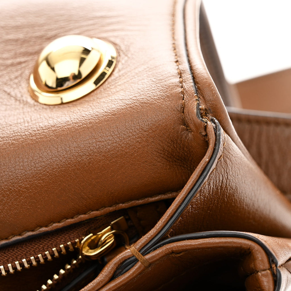 Roxy Calfskin Web Medium Blondie Shoulder Flap Bag Cuir