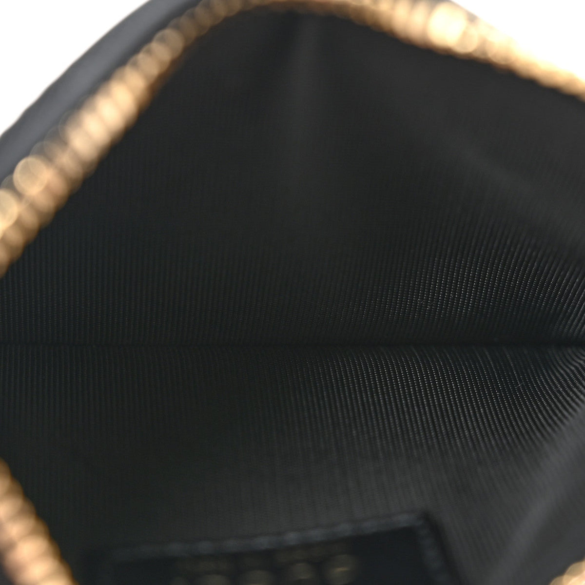 Patent Calfskin Bamboo Key Pouch Black