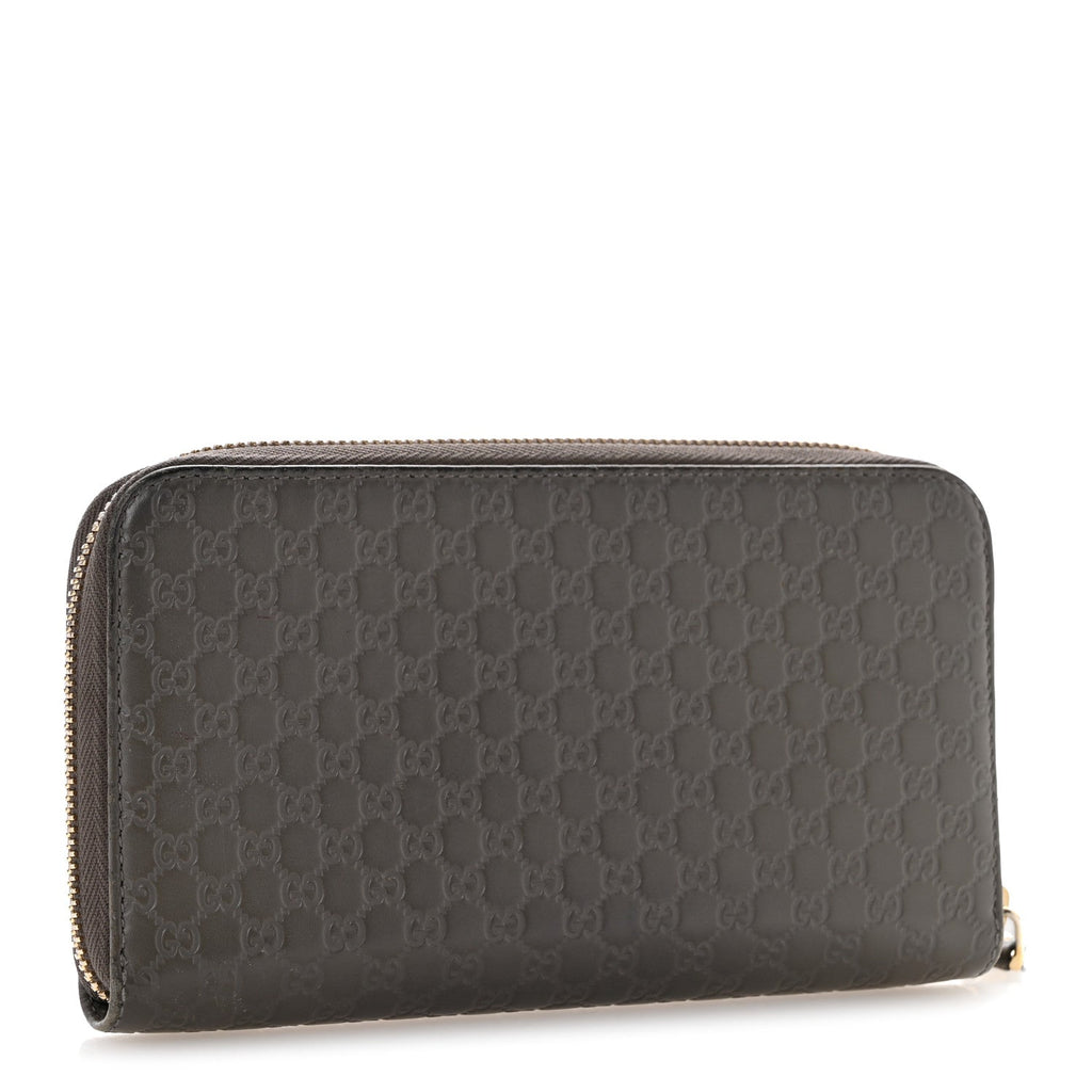 Microguccissima Zip Around Wallet Grey