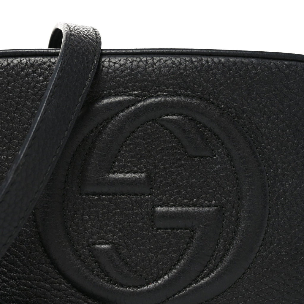 Pebbled Calfskin Mini Soho Disco Bag Black