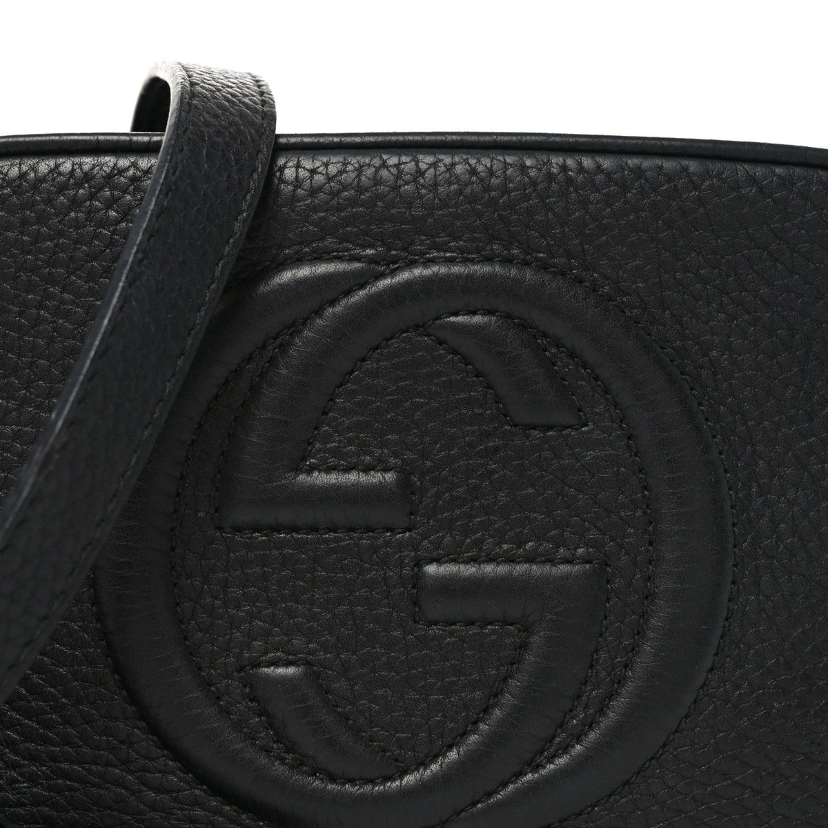 Pebbled Calfskin Mini Soho Disco Bag Black