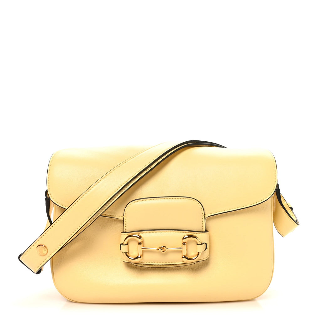 Calfskin Horsebit 1955 Aura Small Shoulder Bag Yellow